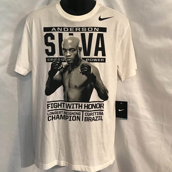 Nike Anderson Silva Speed Power Fight With Honor Athletic Sport Tee Shirt - Picture 1 of 4